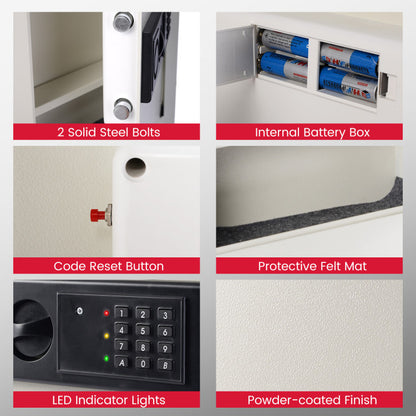 Digital Flat Recessed Wall Safe Security Lock Gun Cash Box