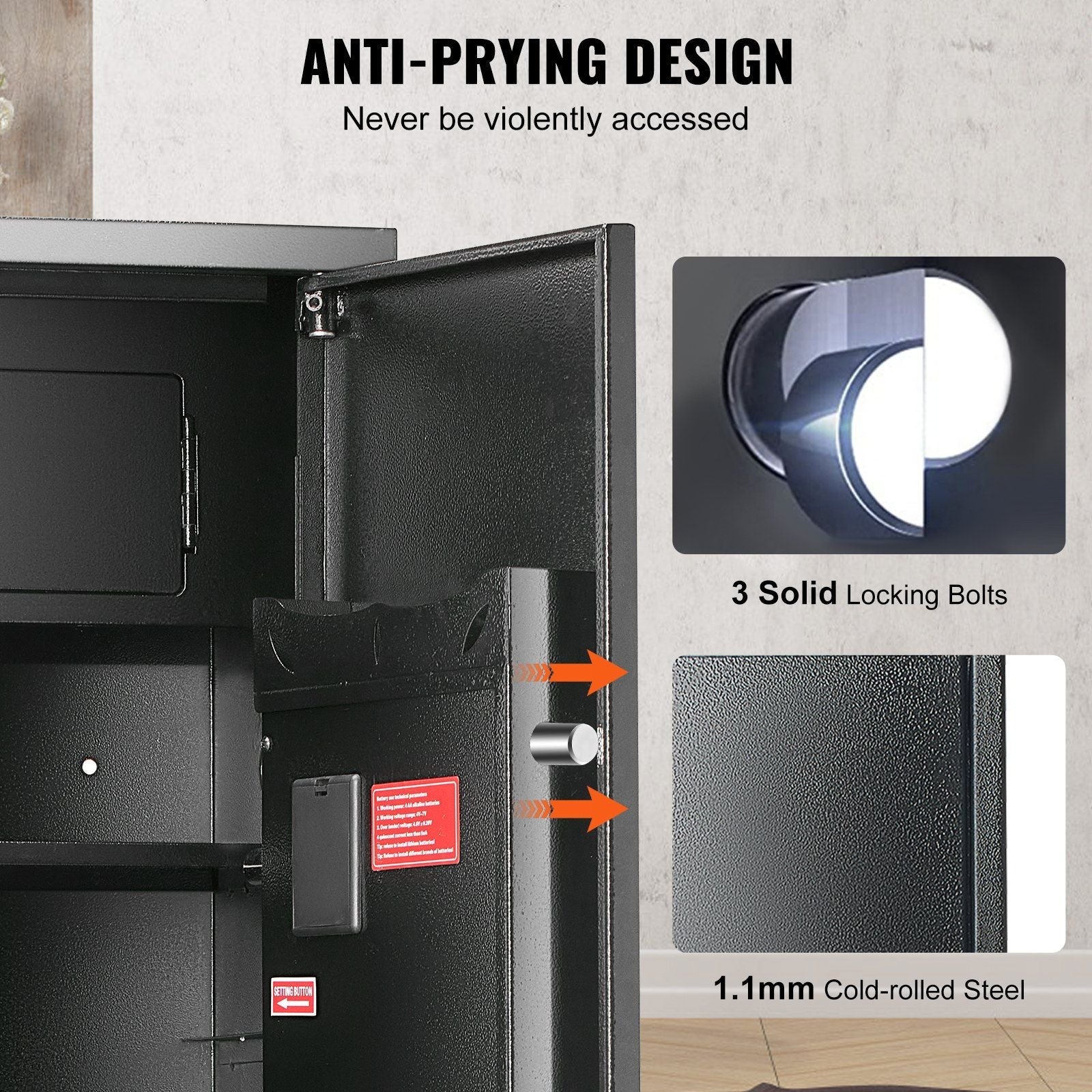 6 Gun Safe with Fingerprint & Digital Keypad - by VEVOR