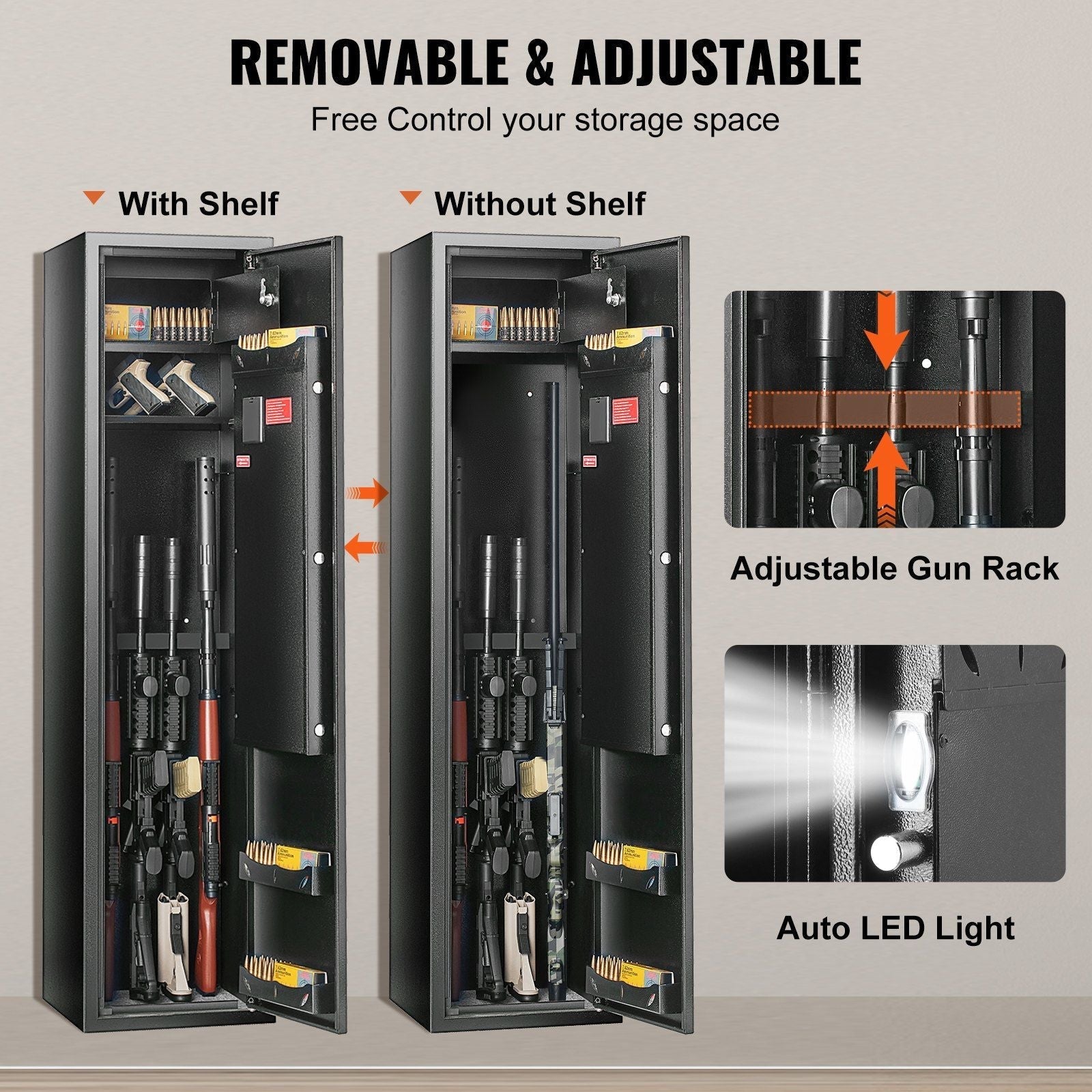 6 Gun Safe with Fingerprint & Digital Keypad - by VEVOR