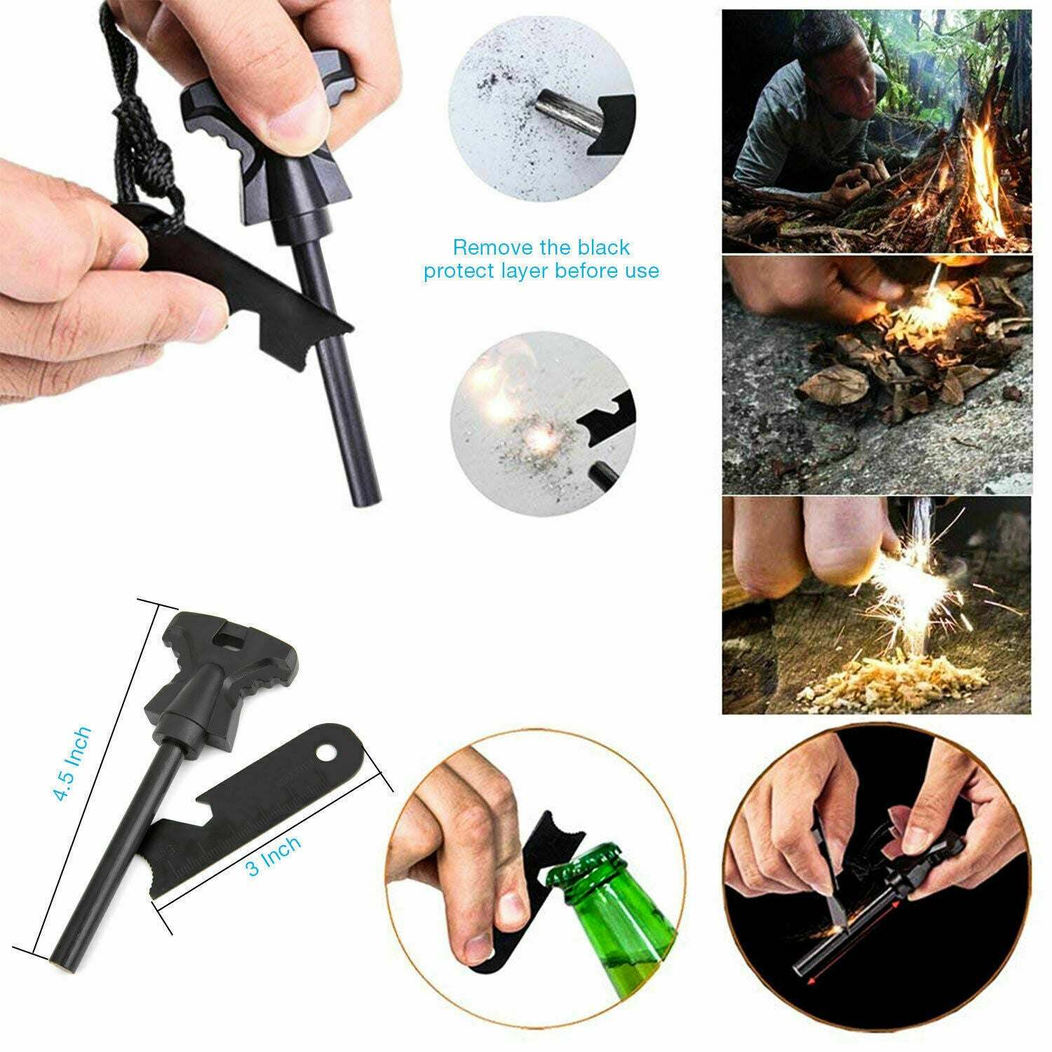 Emergency Outdoor Survival Kit - 14 in 1 Survival Gear kit for camping