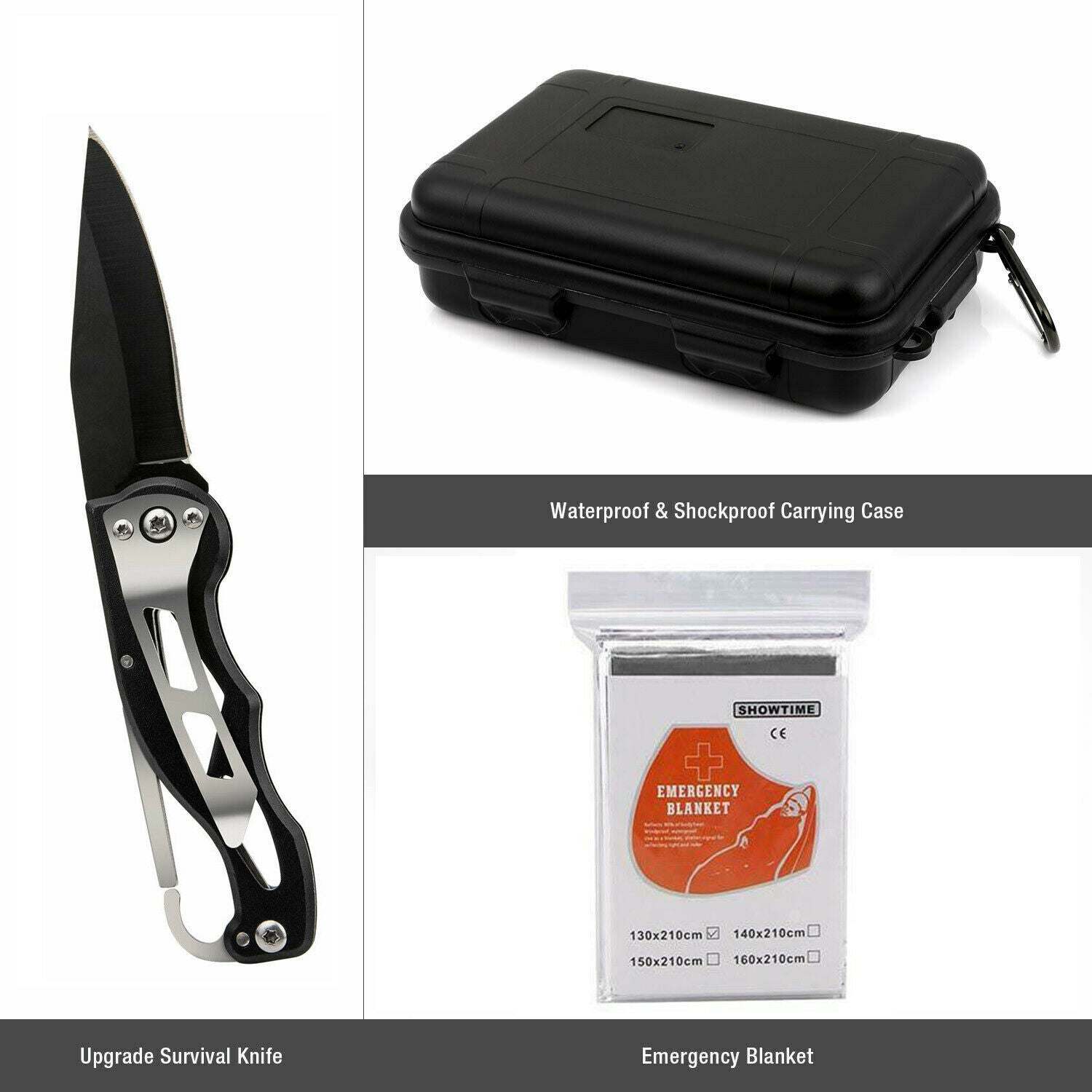 Emergency Outdoor Survival Kit - 14 in 1 Survival Gear kit for camping